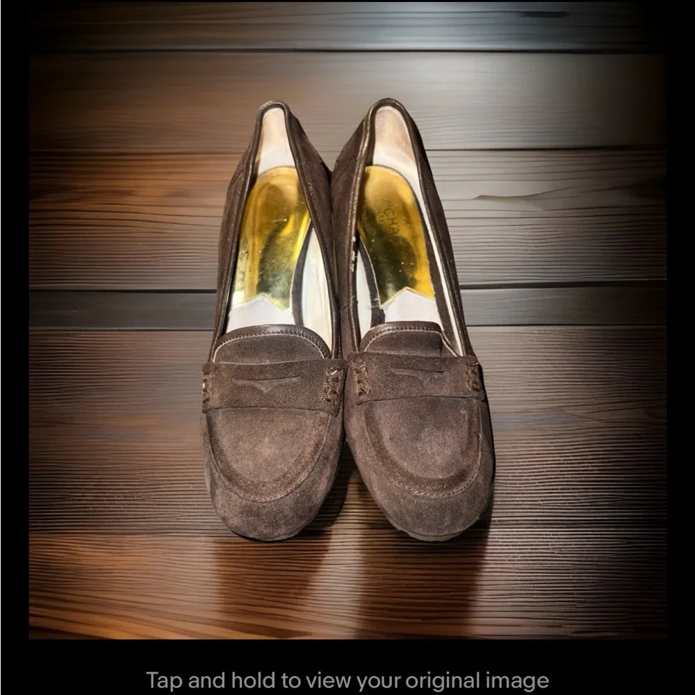 Michael Kors Rory Suede Penny Pump Wedges, women’s size 7 - Picture 3 of 8